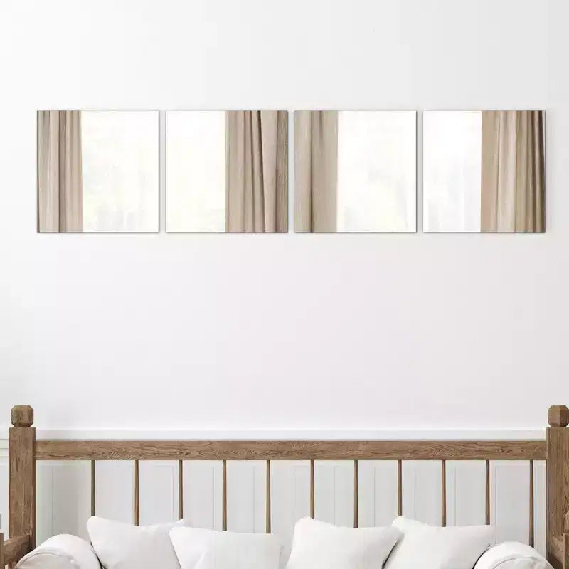 Evideco Articles de maison français – Lot de 4 grands miroirs décoratifs autocollants, disponibles en 3 formes – Parfait pour la décoration murale moderne dans n'importe quelle pièce