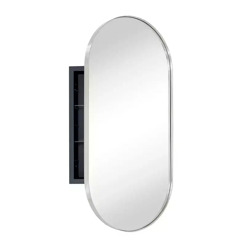 TEHOME Daisy-Mai Armoire à Pharmacie Encastrée Ovale en Métal avec Miroir