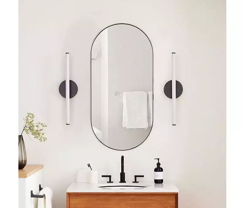 TEHOME Daisy-Mai Armoire à Pharmacie Encastrée Ovale en Métal avec Miroir