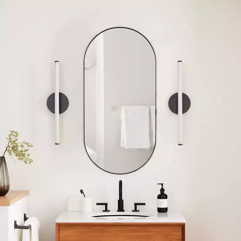 TEHOME Daisy-Mai Armoire à Pharmacie Encastrée Ovale en Métal avec Miroir