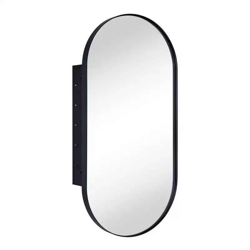 TEHOME Daisy-Mai Armoire à Pharmacie Encastrée Ovale en Métal avec Miroir