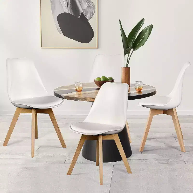 JIONJOY Chaises de salle à manger d'appoint rembourrées, lot de 4