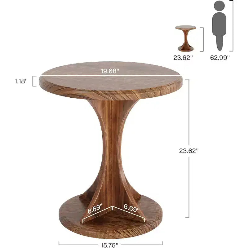 Tribesigns Petite table d'appoint ronde en bois pour salon