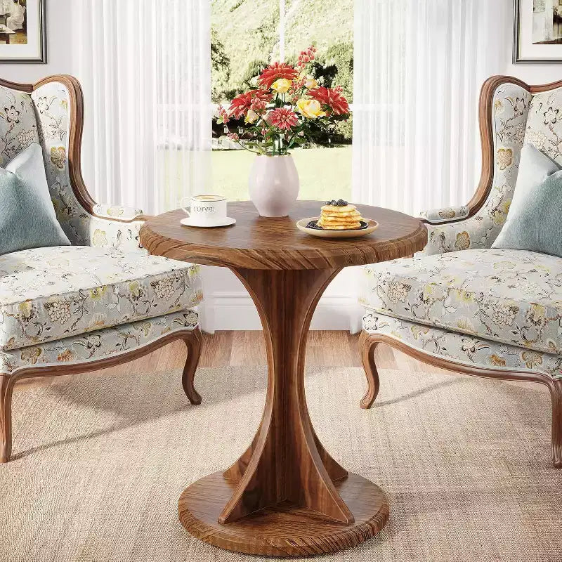 Tribesigns Petite table d'appoint ronde en bois pour salon