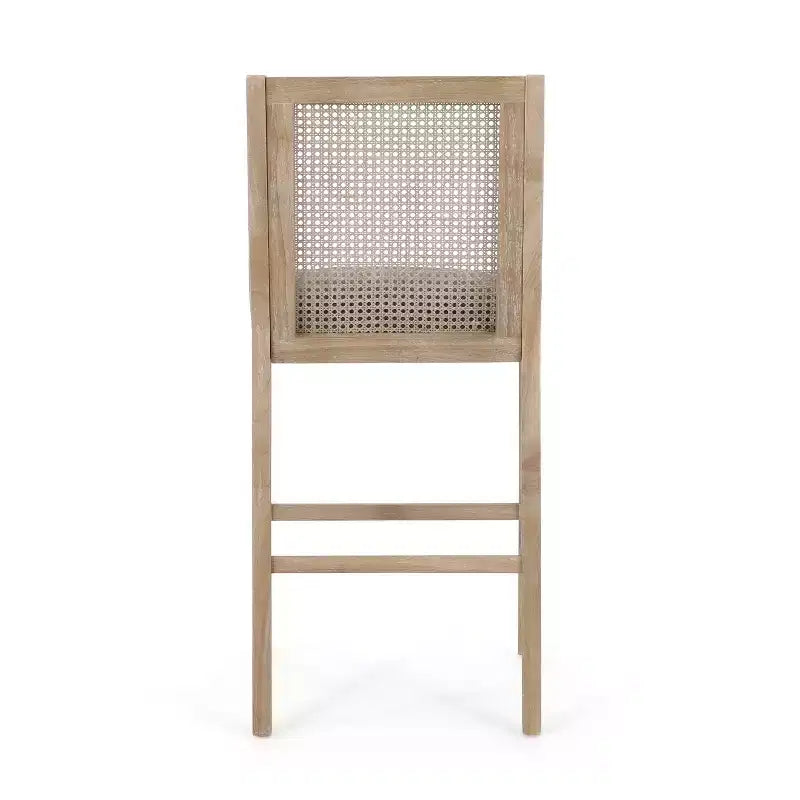 Christopher Knight Home Oneida Tabourets de bar 76 cm en tissu, bois et cannage (lot de 2)