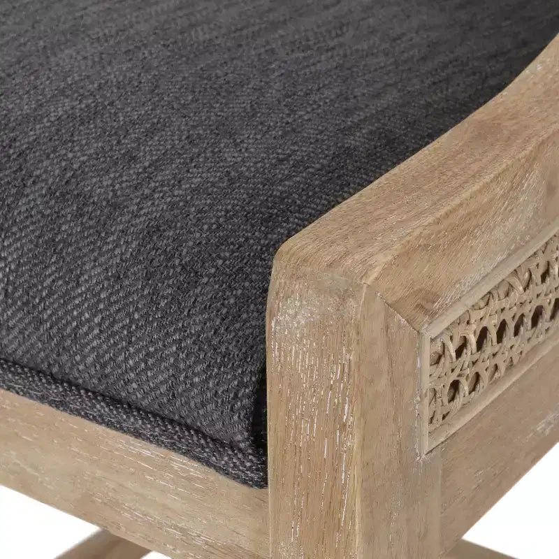 Christopher Knight Home Oneida Tabourets de bar 76 cm en tissu, bois et cannage (lot de 2)