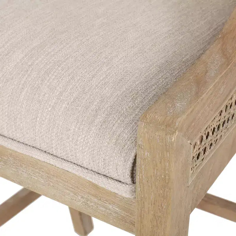 Christopher Knight Home Oneida Tabourets de bar 76 cm en tissu, bois et cannage (lot de 2)