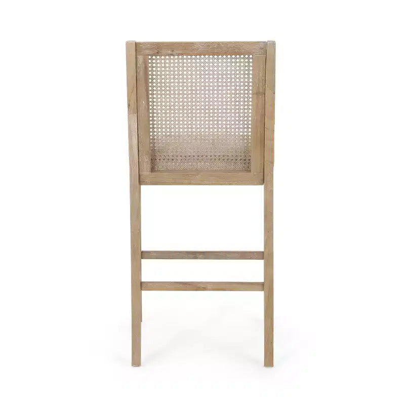 Christopher Knight Home Oneida Tabourets de bar 76 cm en tissu, bois et cannage (lot de 2)