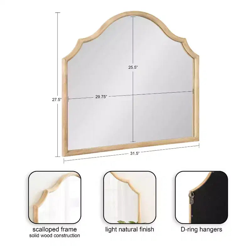 Miroir mural arqué en bois Leanna 32x28 par Kate & Laurel All Things Decor