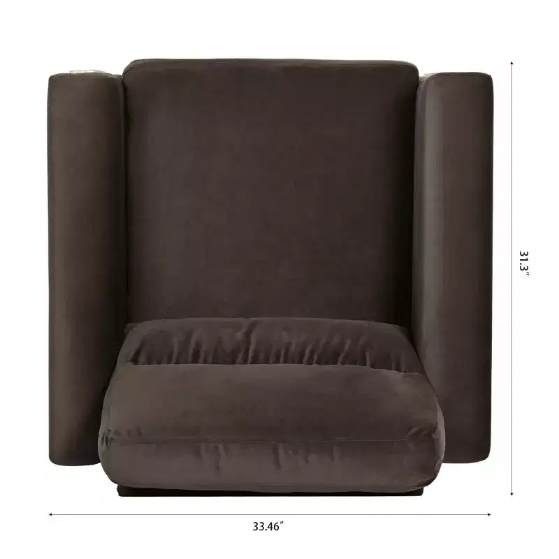 GDFStudio Hannah Canapé simple 33 po de large avec pieds en bois d'hévéa