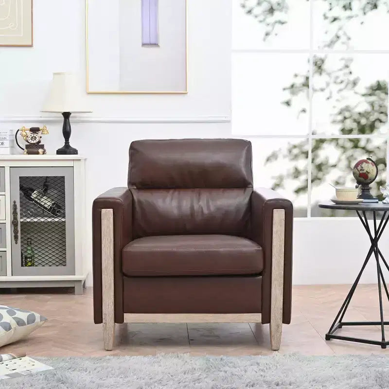 GDFStudio Hannah Canapé simple 33 po de large avec pieds en bois d'hévéa