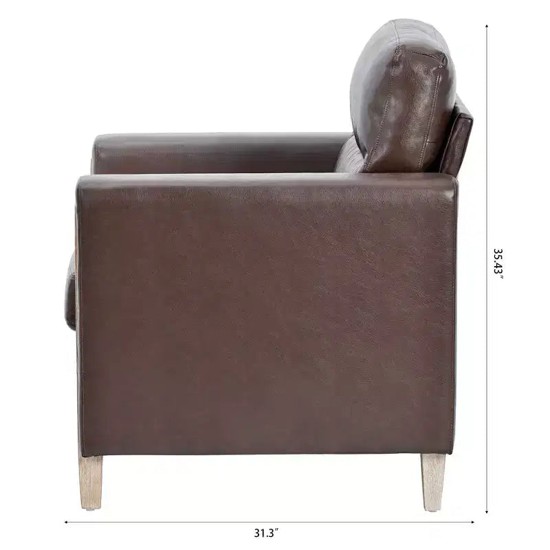 GDFStudio Hannah Canapé simple 33 po de large avec pieds en bois d'hévéa