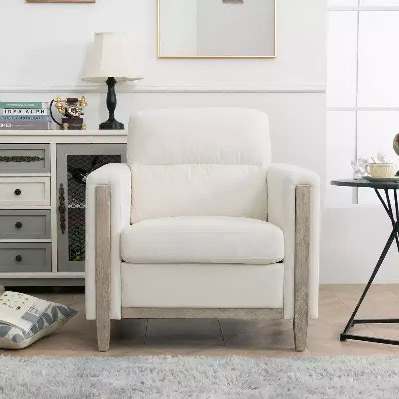 GDFStudio Hannah Canapé simple 33 po de large avec pieds en bois d'hévéa
