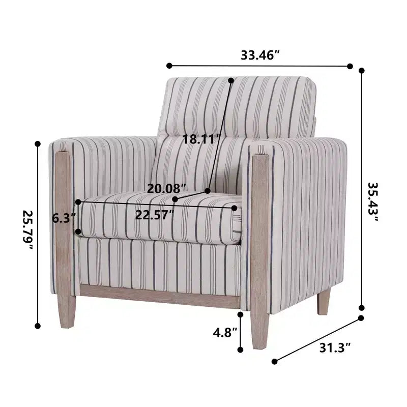 GDFStudio Hannah Canapé simple 33 po de large avec pieds en bois d'hévéa