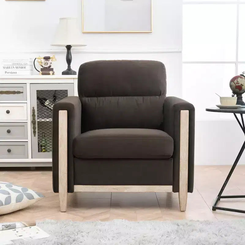 GDFStudio Hannah Canapé simple 33 po de large avec pieds en bois d'hévéa
