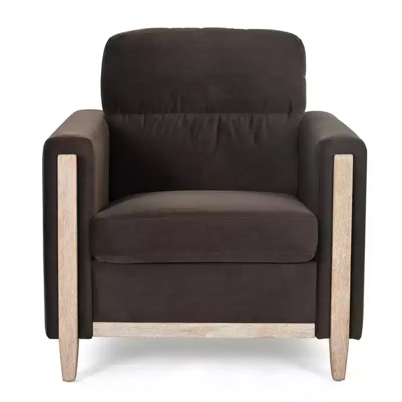 GDFStudio Hannah Canapé simple 33 po de large avec pieds en bois d'hévéa