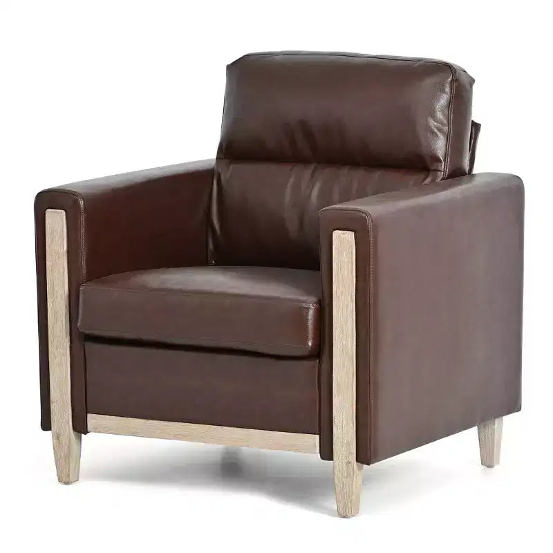 GDFStudio Hannah Canapé simple 33 po de large avec pieds en bois d'hévéa