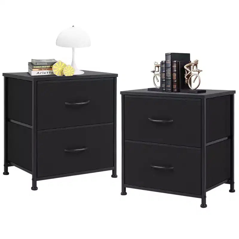 JIONJOY 2 - Tables de chevet à 2 tiroirs (Lot de 2)