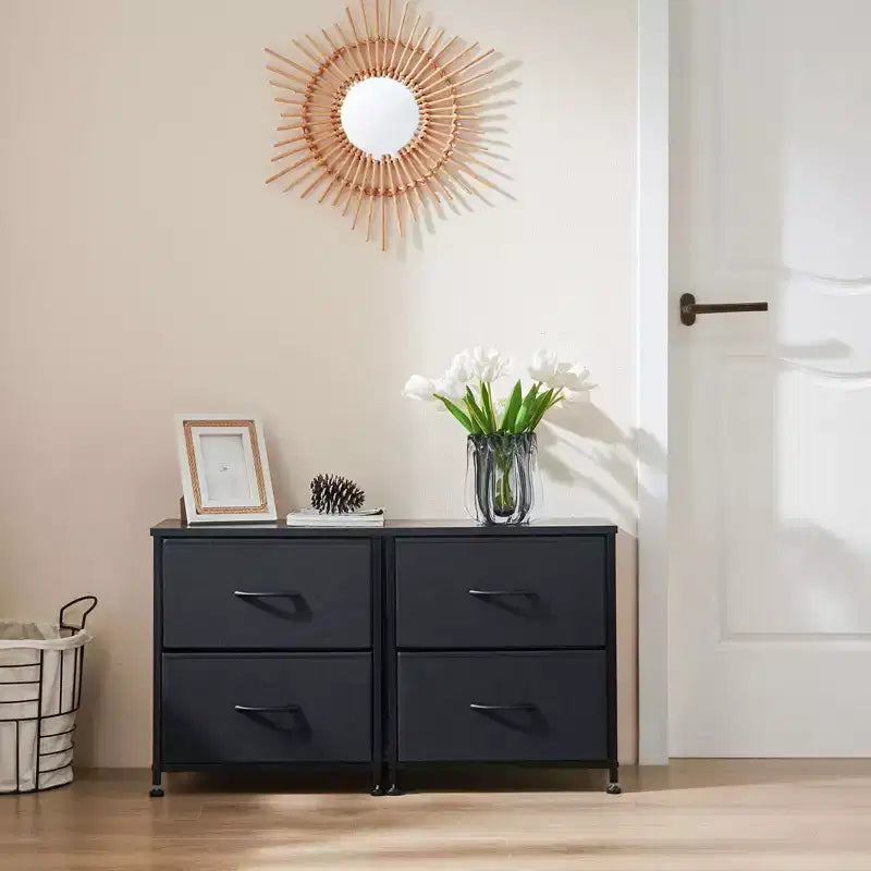 JIONJOY 2 - Tables de chevet à 2 tiroirs (Lot de 2)