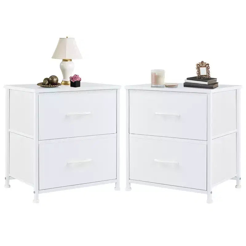 JIONJOY 2 - Tables de chevet à 2 tiroirs (Lot de 2)