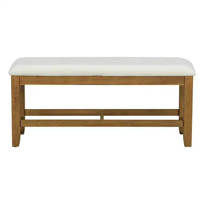 Ensemble de salle à manger 6 pièces Whisen Farmhouse, ensembles de salle à manger de cuisine avec table à manger extensible, 1 banc et 4 chaises de salle à manger à dossier échelle