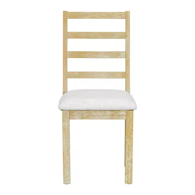 Ensemble de salle à manger 6 pièces Whisen Farmhouse, ensembles de salle à manger de cuisine avec table à manger extensible, 1 banc et 4 chaises de salle à manger à dossier échelle