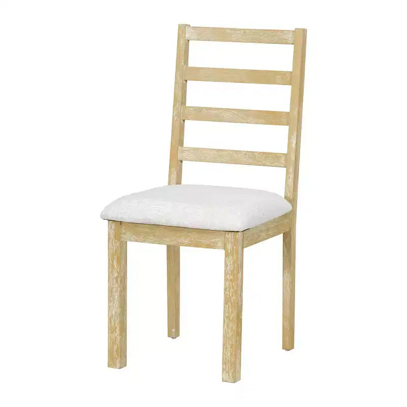 Ensemble de salle à manger 6 pièces Whisen Farmhouse, ensembles de salle à manger de cuisine avec table à manger extensible, 1 banc et 4 chaises de salle à manger à dossier échelle