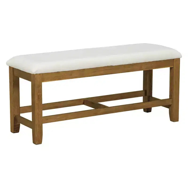 Ensemble de salle à manger 6 pièces Whisen Farmhouse, ensembles de salle à manger de cuisine avec table à manger extensible, 1 banc et 4 chaises de salle à manger à dossier échelle