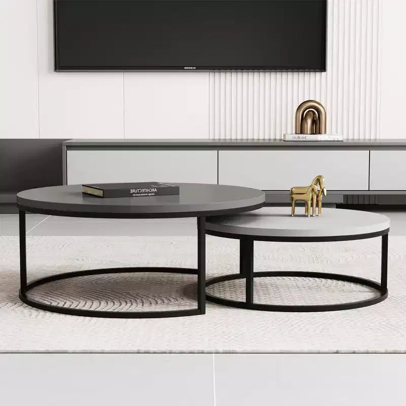 Table basse ronde emboîtable Luck Live moderne gris