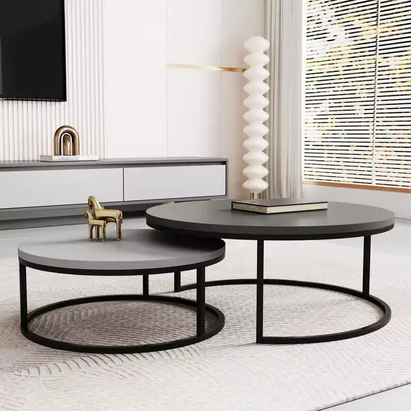 Table basse ronde emboîtable Luck Live moderne gris