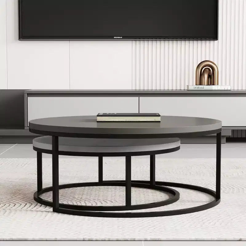 Table basse ronde emboîtable Luck Live moderne gris
