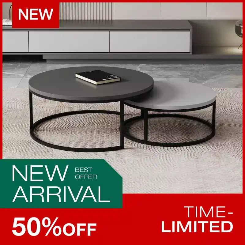 Table basse ronde emboîtable Luck Live moderne gris