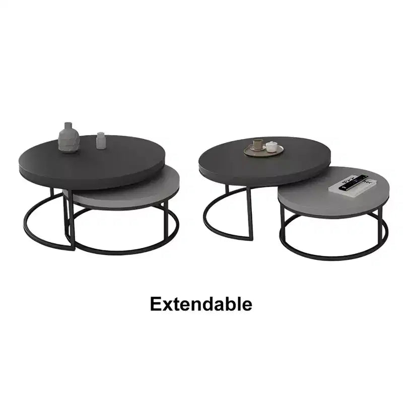 Table basse ronde emboîtable Luck Live moderne gris