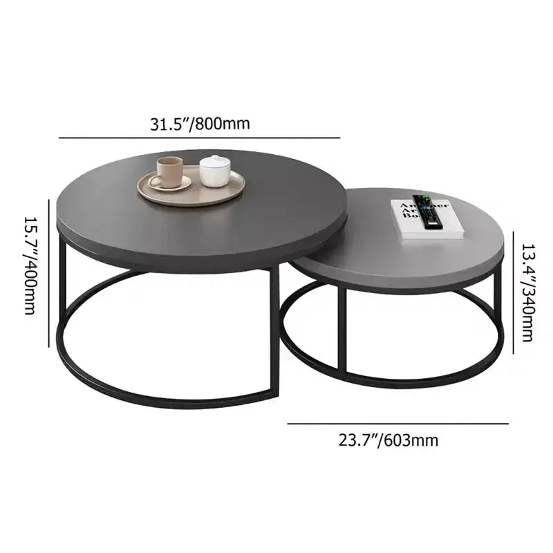 Table basse ronde emboîtable Luck Live moderne gris