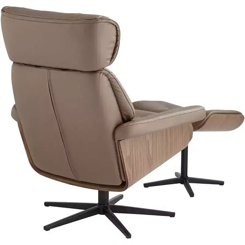 Fauteuil inclinable et ottoman pivotant réglable en similicuir BenchMaster Melia Cocoa