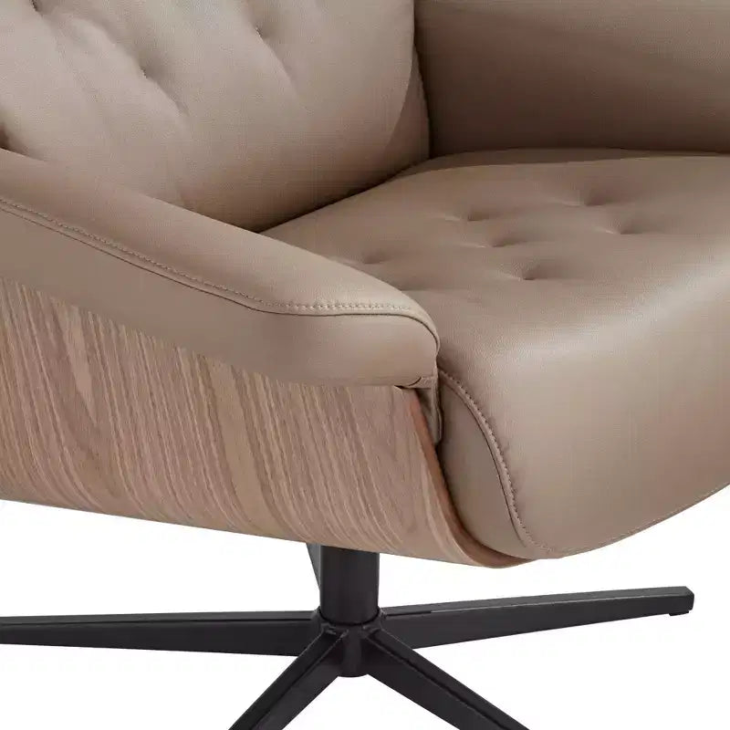 Fauteuil inclinable et ottoman pivotant réglable en similicuir BenchMaster Melia Cocoa