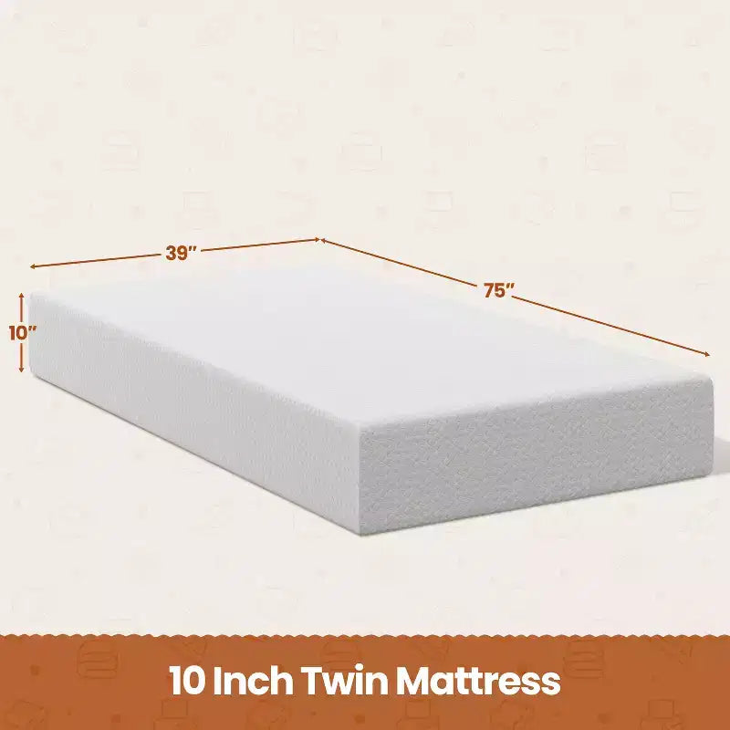 Matelas en mousse à mémoire de forme Yaheetech 10 Gel à l'odeur de thé vert, technologie rafraîchissante, 3 couches de mousse