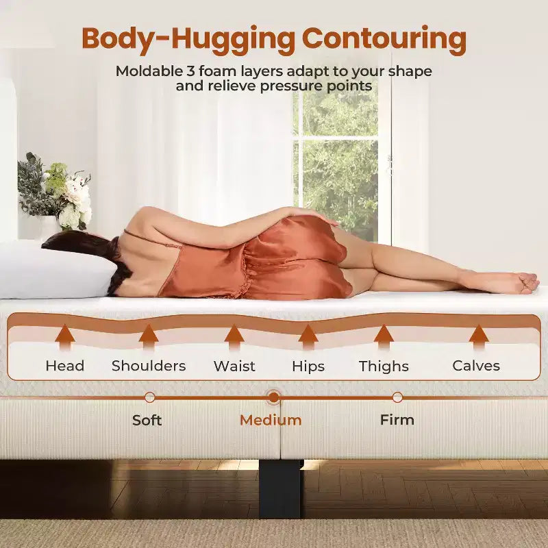 Matelas en mousse à mémoire de forme Yaheetech 10 Gel à l'odeur de thé vert, technologie rafraîchissante, 3 couches de mousse