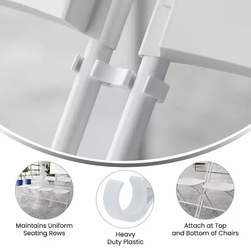 Attaches de raccordement larges en plastique Flash Furniture - Lot de 2