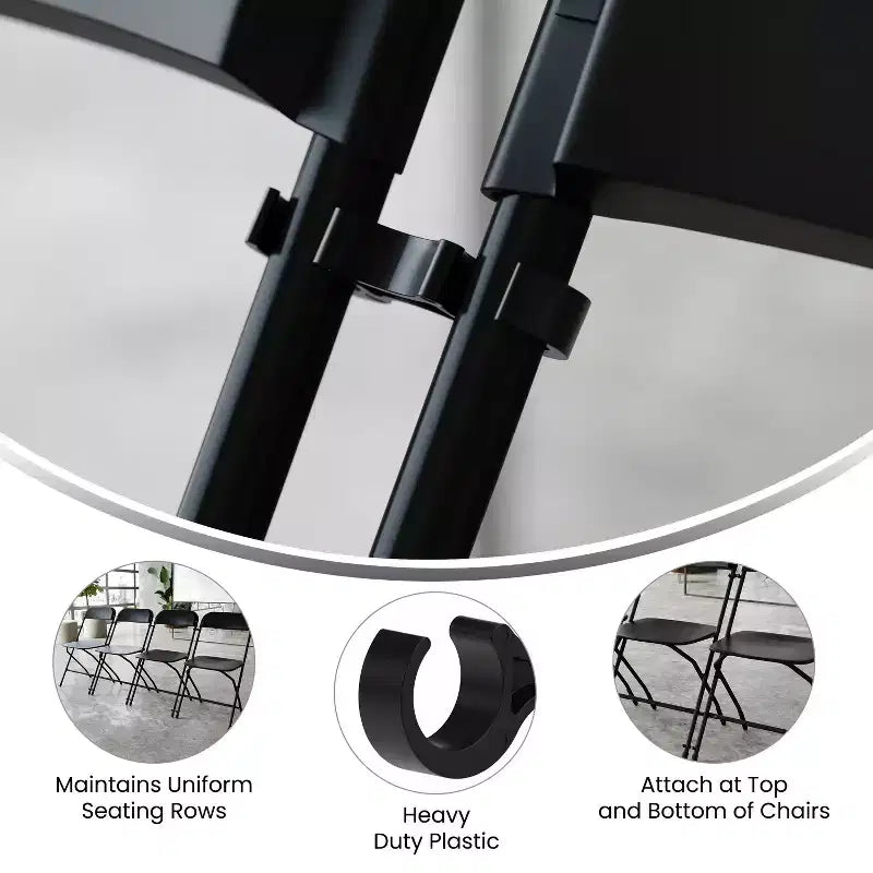 Attaches de raccordement larges en plastique Flash Furniture - Lot de 2