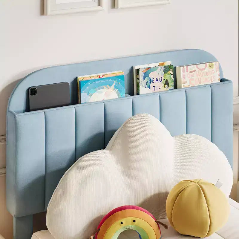 Cadre de lit double Garvee avec tiroir, plateforme de lit en velours avec tête de lit de rangement, aucun sommier tapissier requis, montage facile